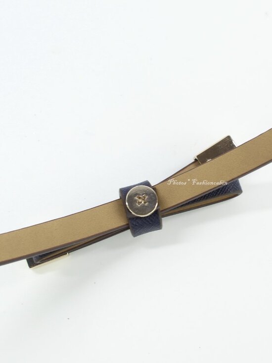 NEW Kate Spade 8mm Goldtone Tips Logo Spade Skinny Bow Belt, Blazer Blue main image 10